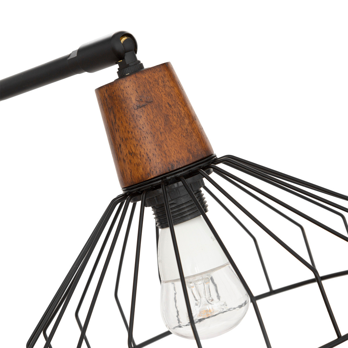 Lampe à poser en bois et métal noir h 47 cm