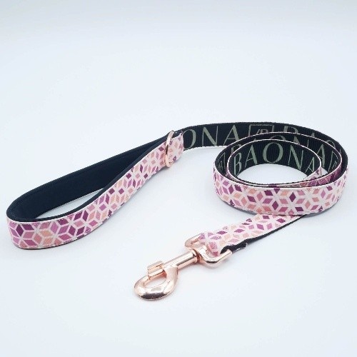 Guia para cães Baona rosa em nylon reciclado kuta
