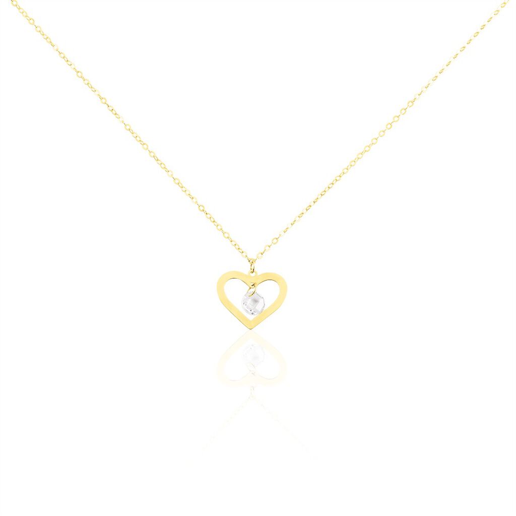 Collier Or Jaune Maximiliane Oxyde De Zirconium