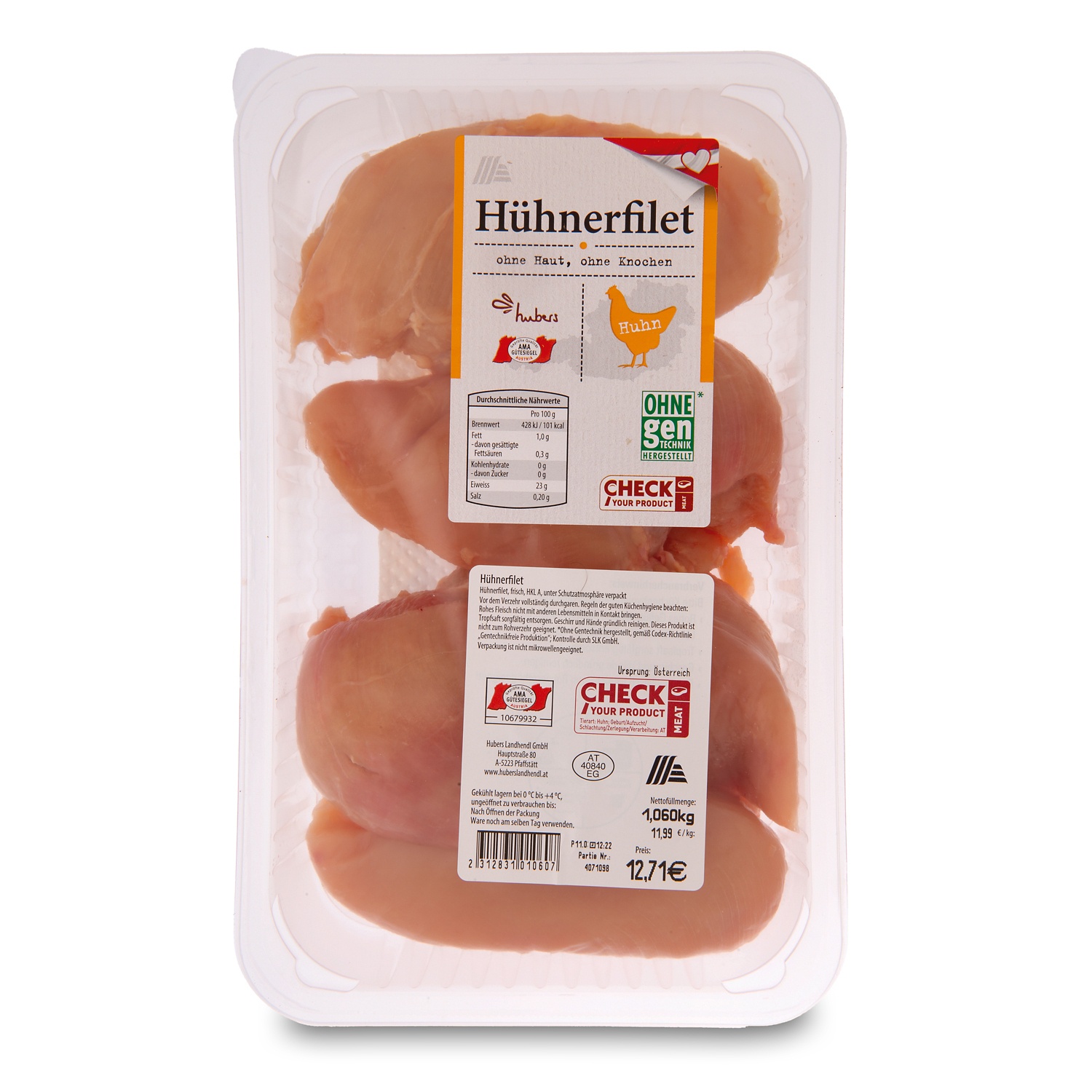 GENUSS 100% AUS ÖSTERREICH Hühnerfilet 1 kg