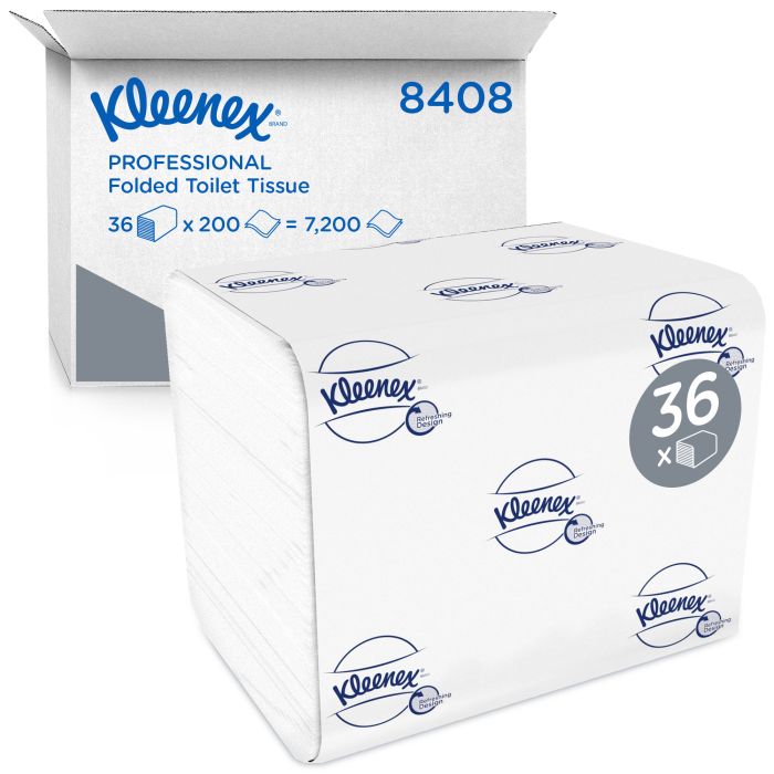 Kleenex 8408 7200st Ultra Gevouwen Toiletpapier Wit 2-laags (8408)