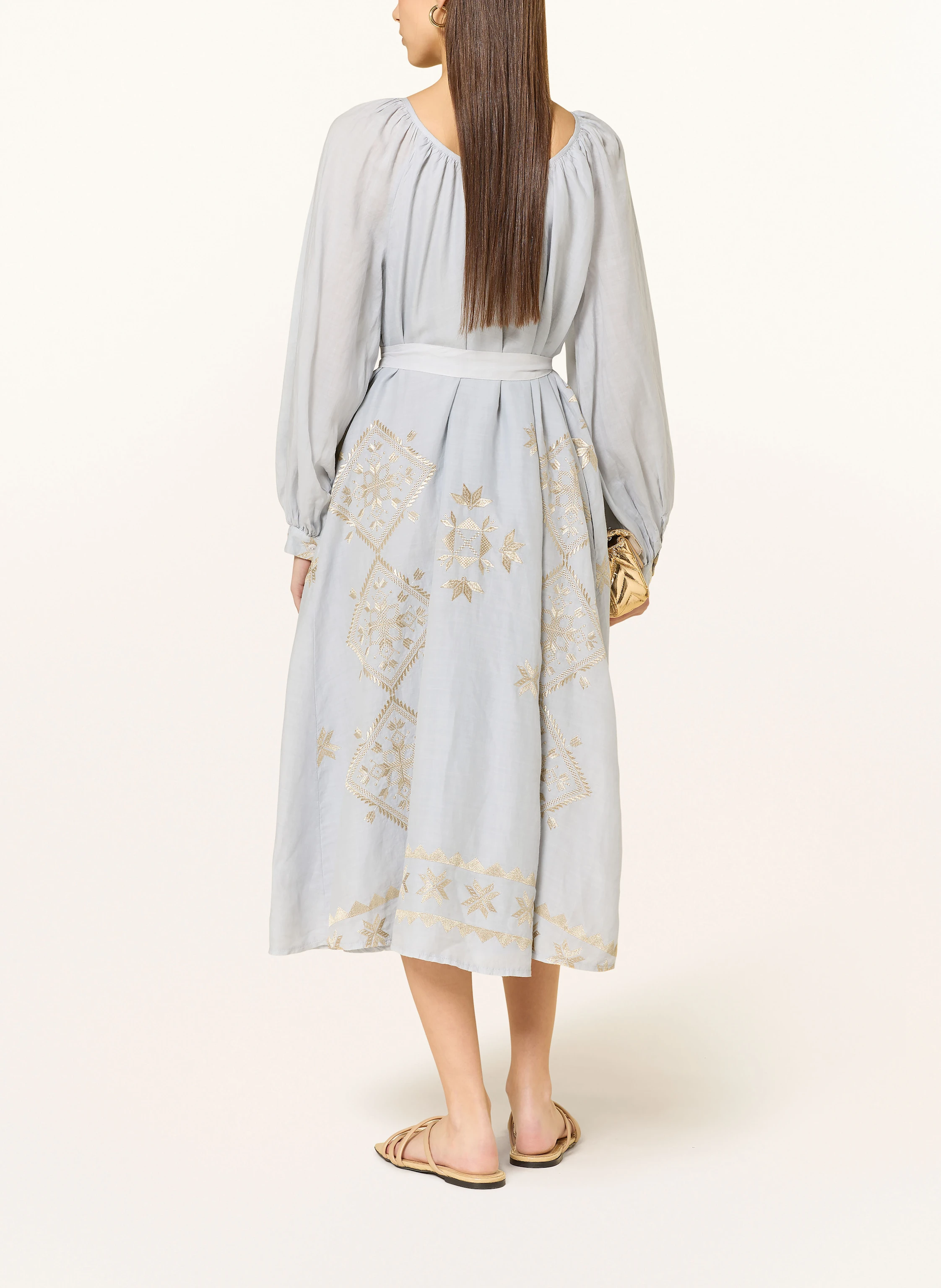 Greek Archaic Kori Strandkleid LEFKADA mit Glitzergarn