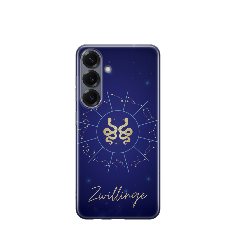 Samsung Galaxy S25 Gummi Hülle Zwillinge 3 - Blau