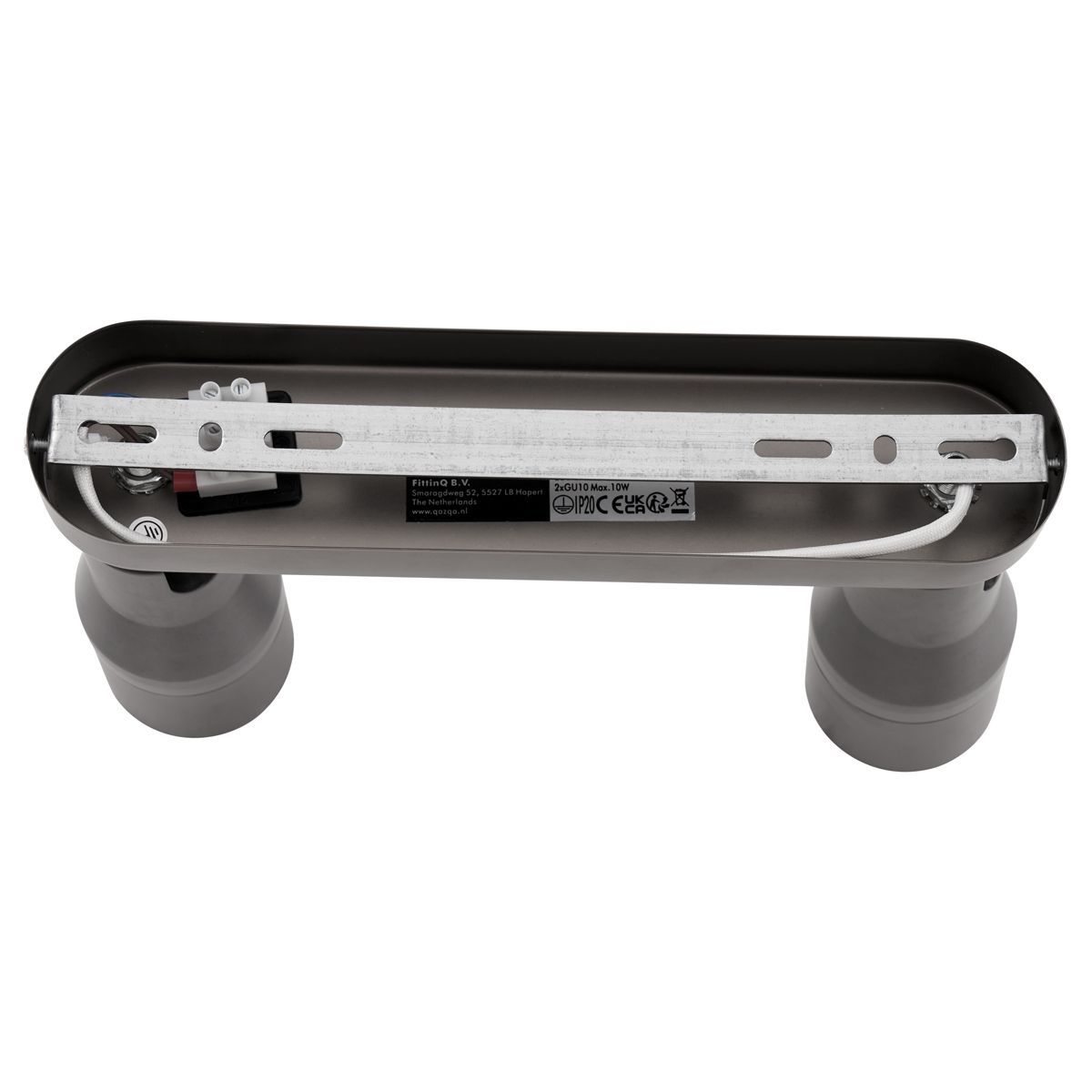 Afgeronde plafondspot gunmetal GU10 50mm 2-lichts - Stanley