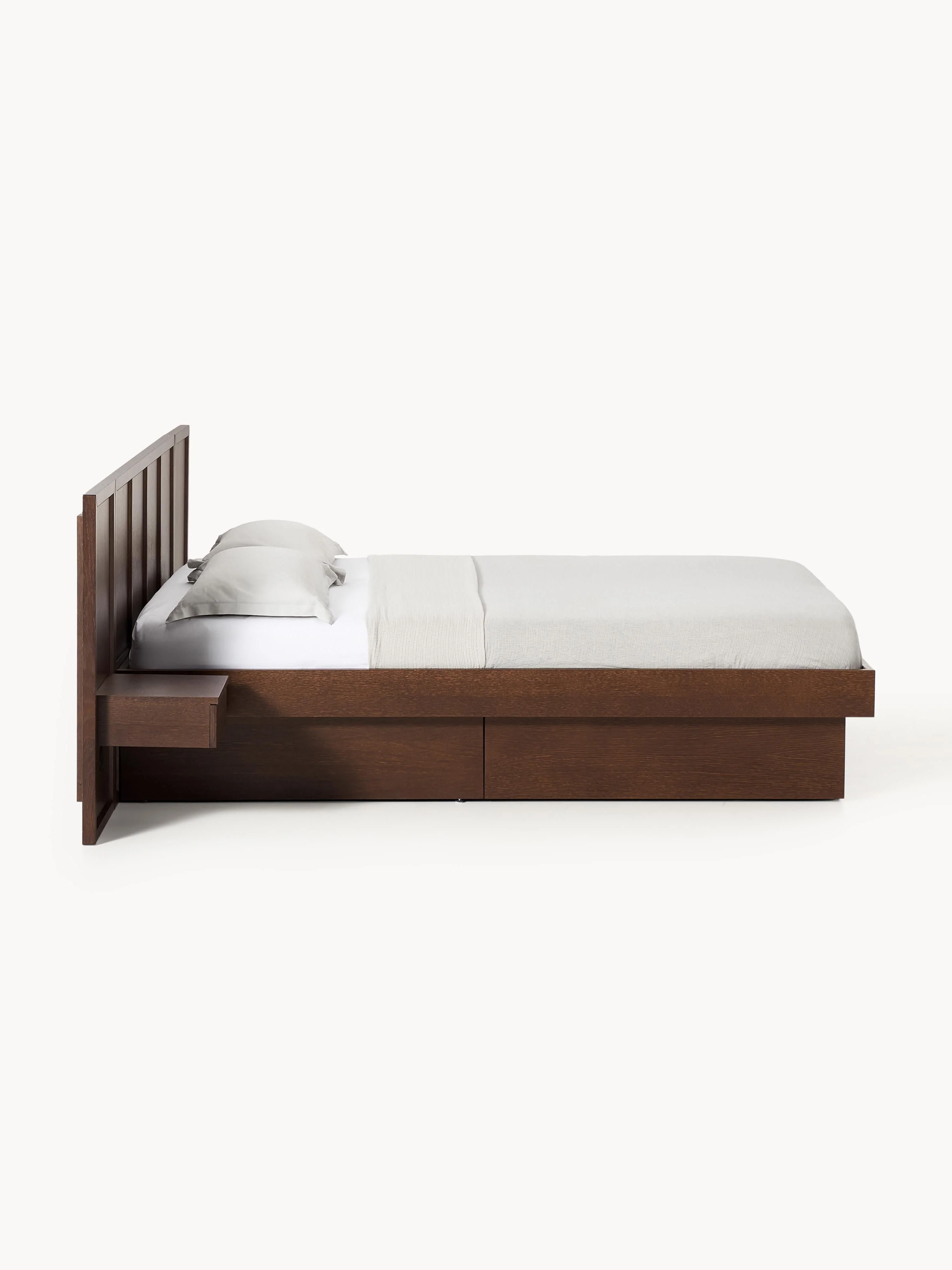 Houten bed Nanto met lades en hoofdeinde