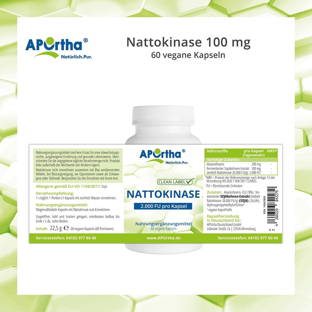 APOrtha® Nattokinase säureresistente Kapseln - 100 mg