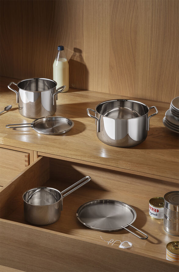 Eva Trio Stainless Steel Grydesæt 3 stk. 1,1 l 2,2 l 3,6 l Polished steel