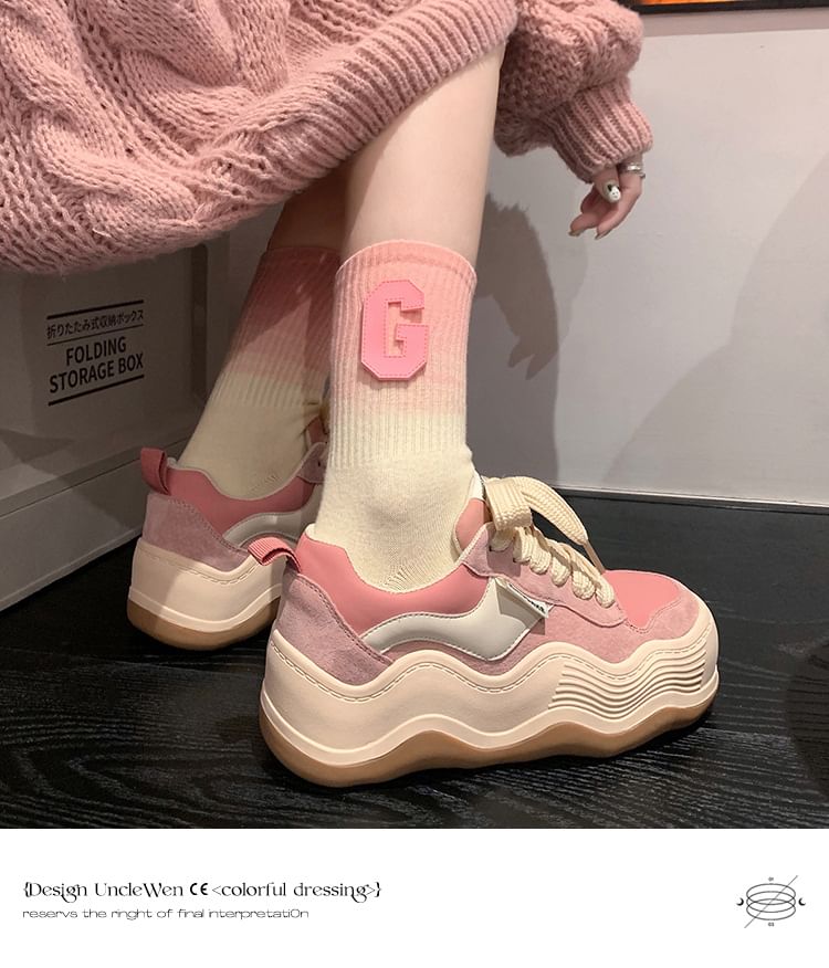 FRAISO - Golvende colorblock platform sneakers