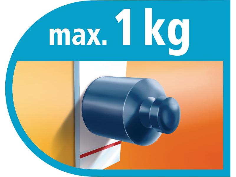 tesa Haken Weiss, 1 kg Haken mit Powerstrips-Befestigung, 3 Haken, weiss
