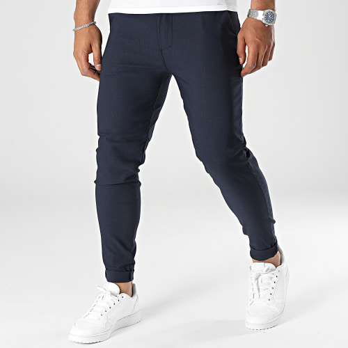 Lot De 2 Pantalons Chino Gris Bleu Marine