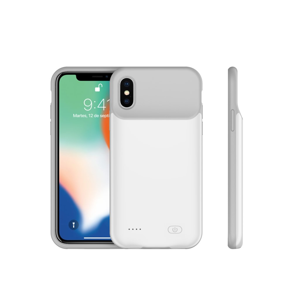 iPhone Xs / X Schutzhülle Qi Wireless Backpack Akku Case 5200mAh - Weiss