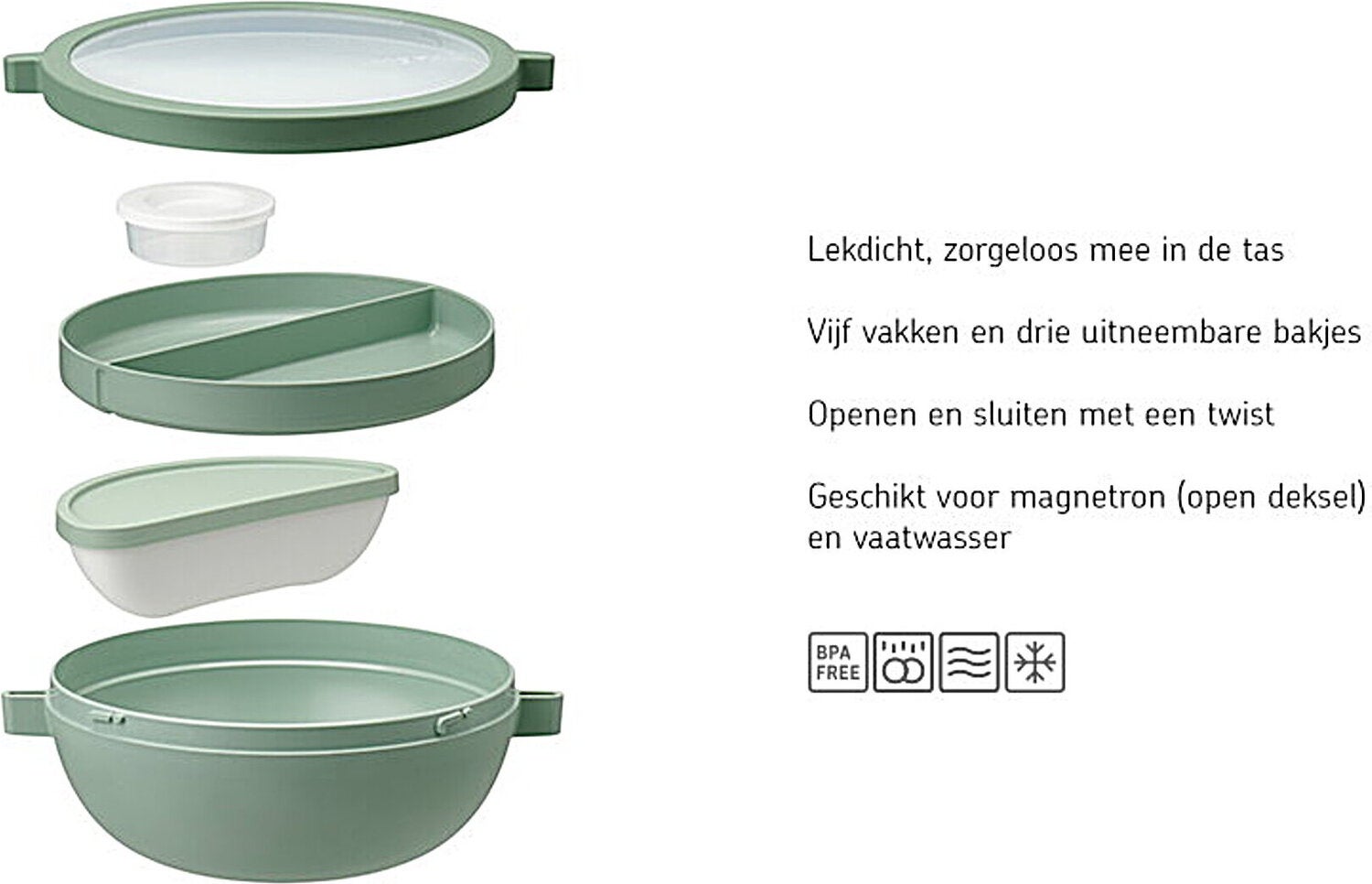 Mepal Bento lunchbox Vita groen 24 x 20,7 x 8,5 cm