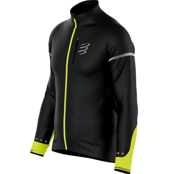Veste trail COMPRESSPORT HURRICANE WINDPROOF JACKET M BLACK / FLUO YELLOW