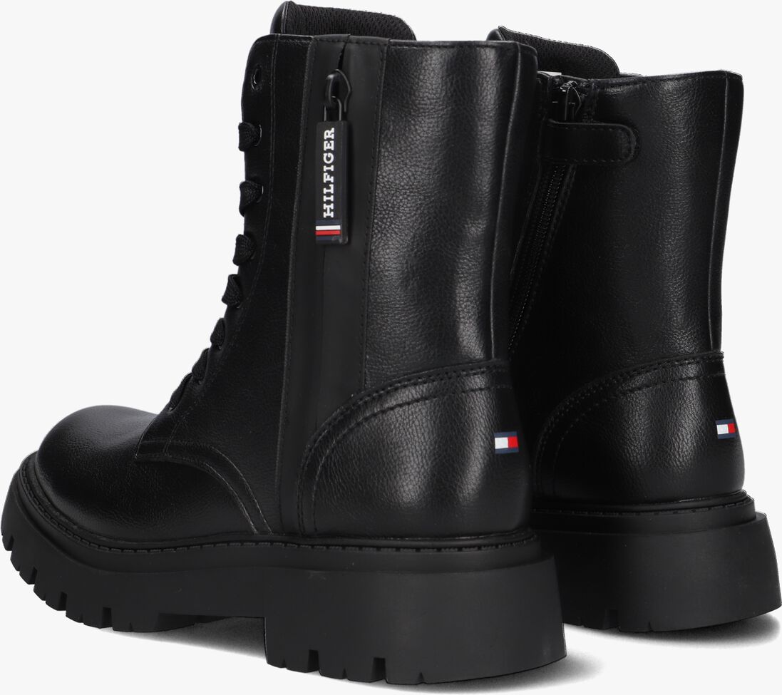 TOMMY HILFIGER zwarte tommy hilfiger veterboots 33026