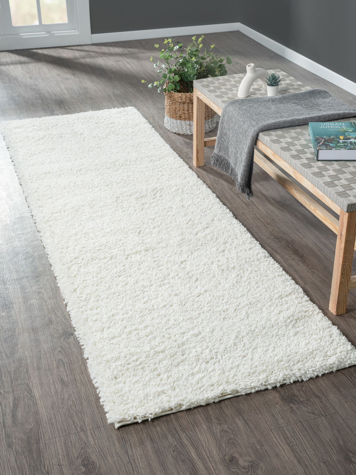 Teppich MY SHAGGY - weiß - 80x250 cm