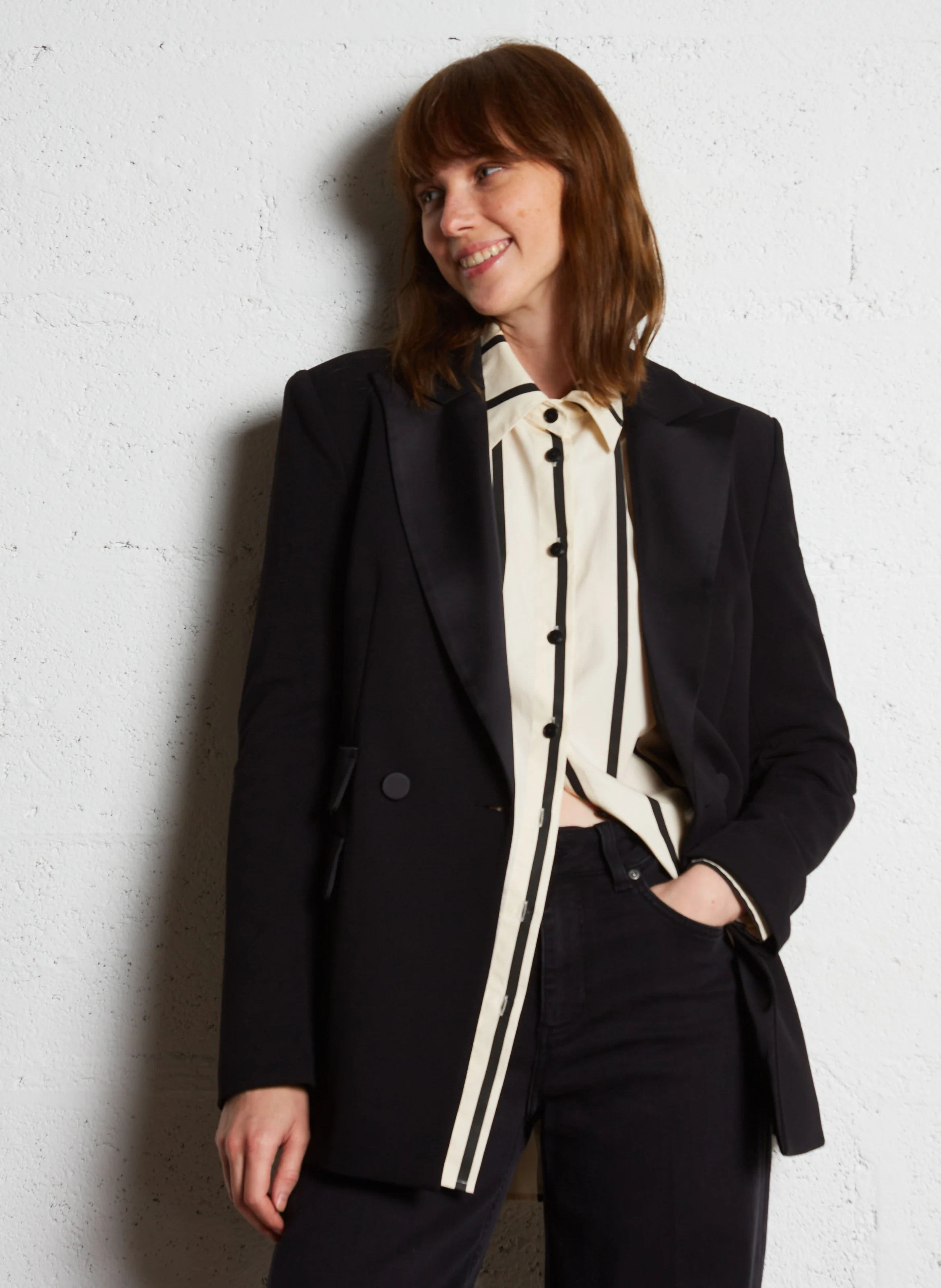 Veste col tailleur| Noir