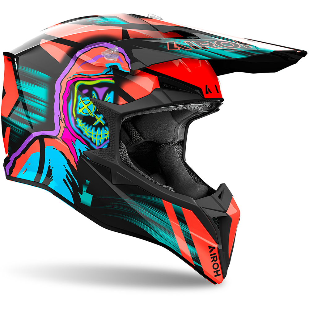 Airoh - Casque Wraaap Cyber Noir / Orange / Bleu / Vert / Brillant