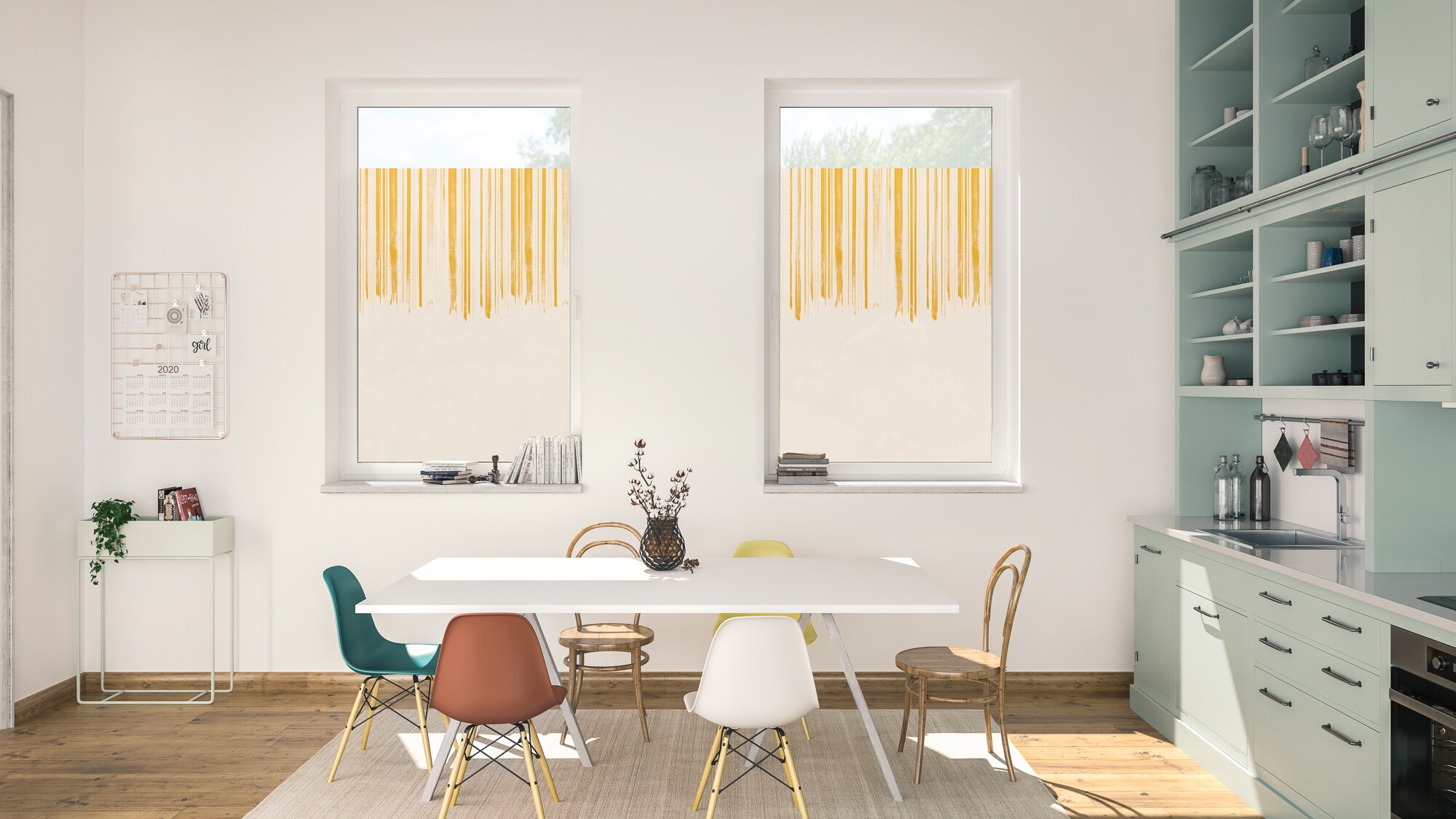 Lichtblick Fensterfolie selbstklebend, Sichtschutz, Flowing Honey- Gelb