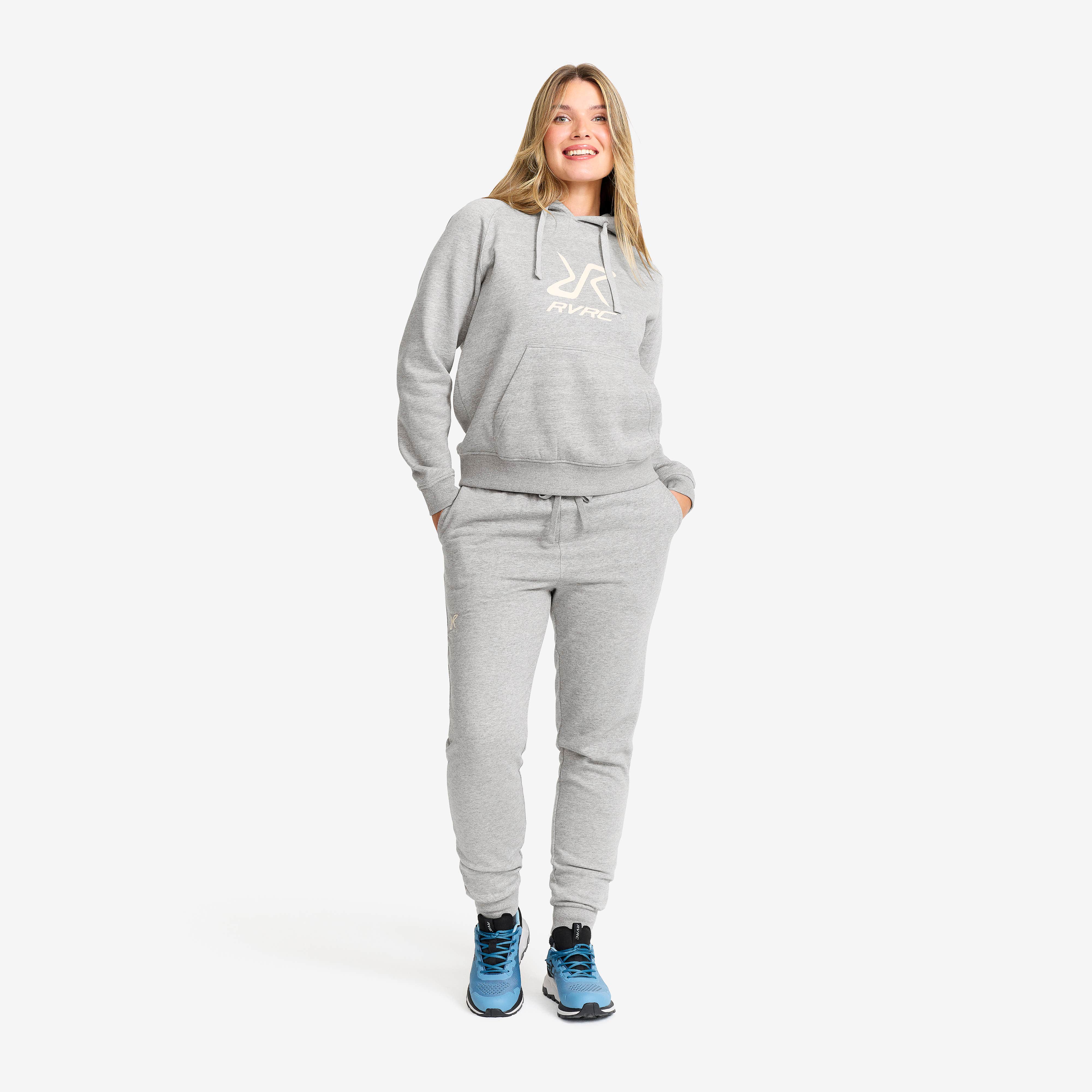 RVRC Hoodie Dame Grey Melange/Oatmeal