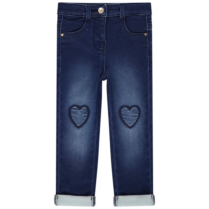 Jean denim fantaisie pour bébé fille - Bleu moyen