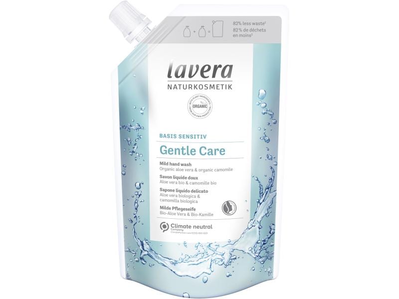 Lavera Flüssigseife Gentle Care Nachfüllpack 500 ml Pflegende Seife in einer Verpackung aus Recyclingmaterial