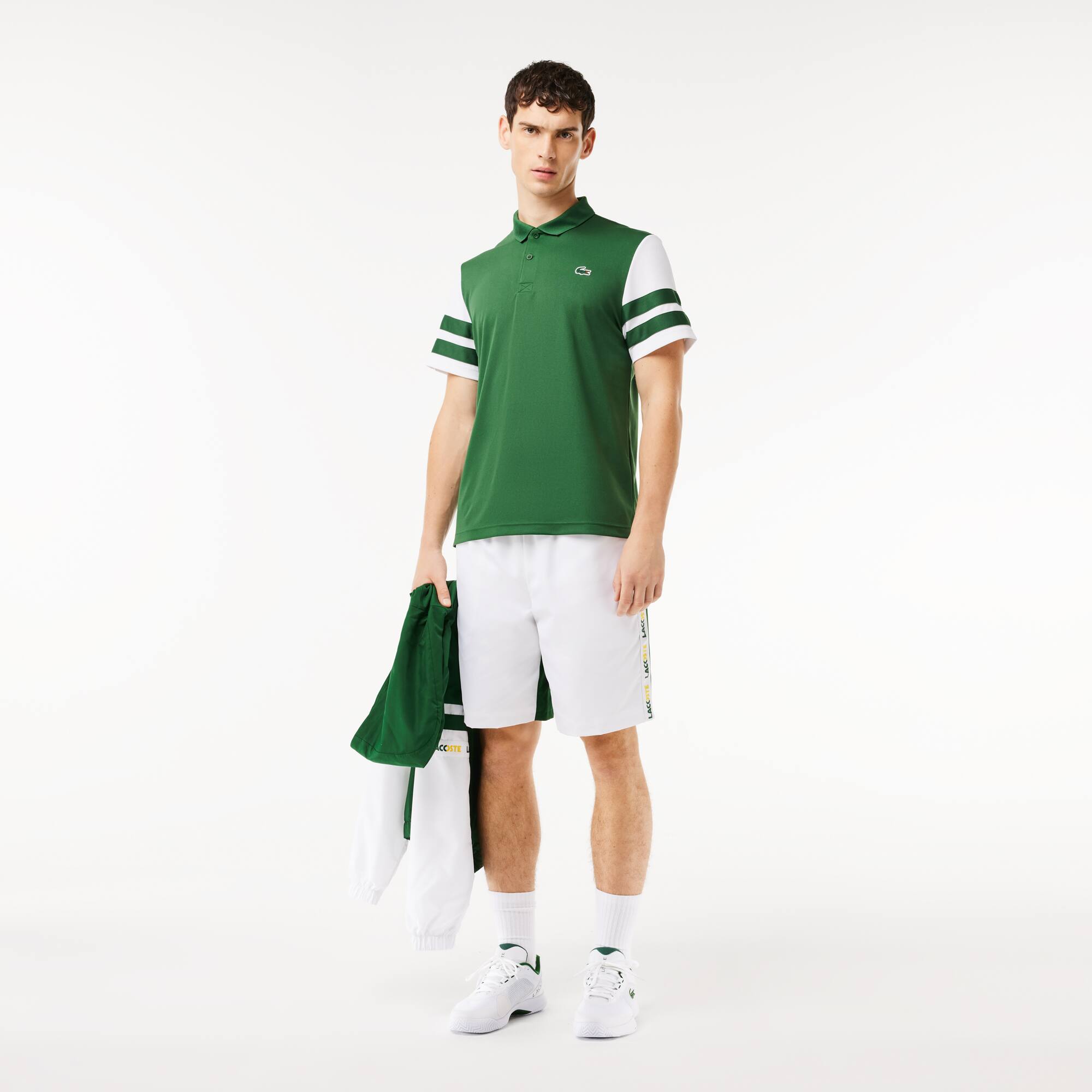 Polo Tennis Ultra-Dry color-block Manches Courtes - Vert - Lacoste - Homme