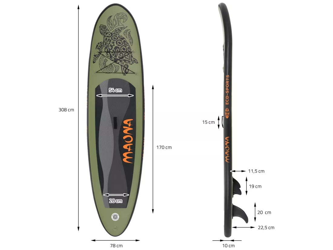 Stand up paddle board gonflable 308 cm Maona olive ECD Germany