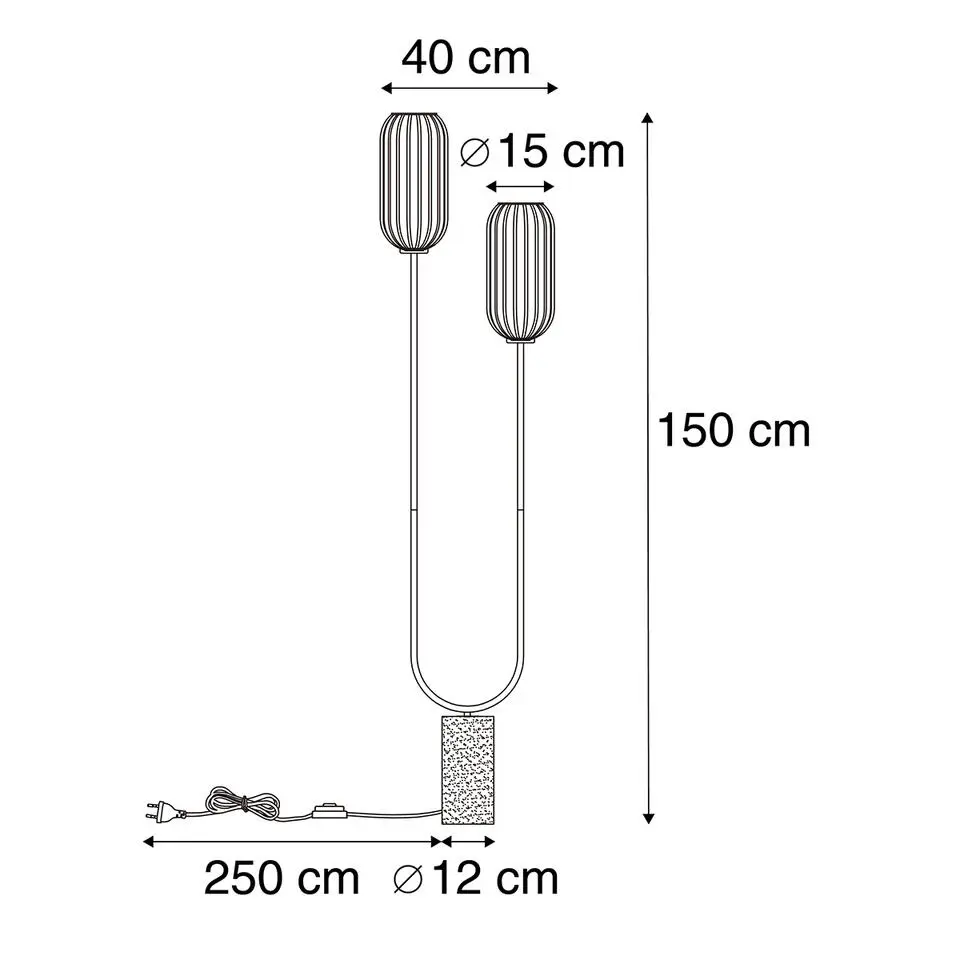 Qazqa vloerlampen rid goudkleurig e27