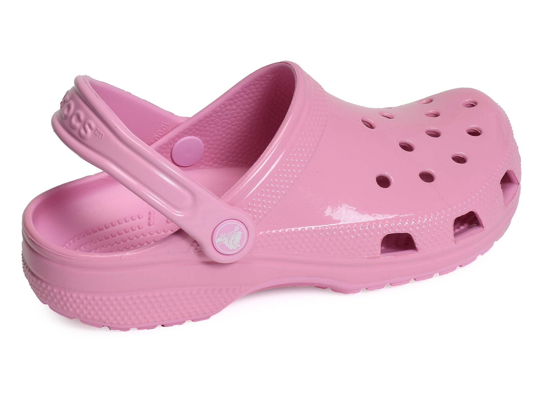 Classic high shine clog verni rose