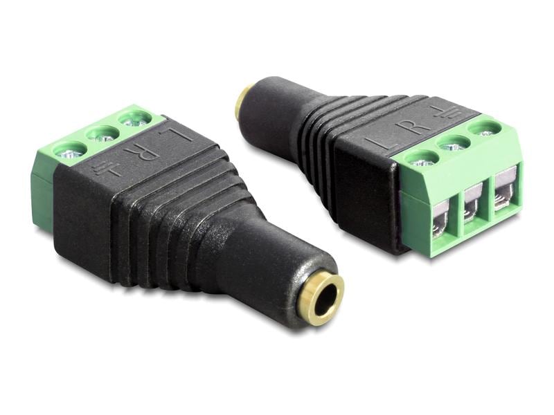Delock Audio-Adapter 3 Pin 3.5 mm Klinke - Unkonfektioniert Delock Adapter Klinke Buchse 3.5 mm > Terminalblock 3 Pin