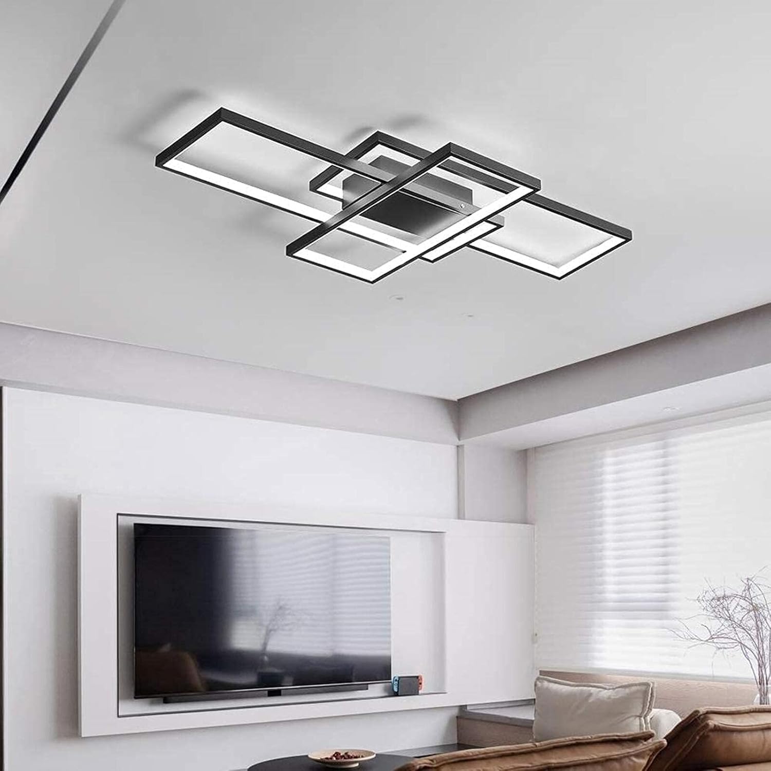 Dimmbar Deckenleuchte LED Mit Fernbedienung,Rechteckig Leuchten Deckenlampe Mit Memory Funktion,2700K-6500K Warm Natur Kalt Weiß Deckenpanel Für Schlafzimmer Wohnzimmer Küche Schmücken