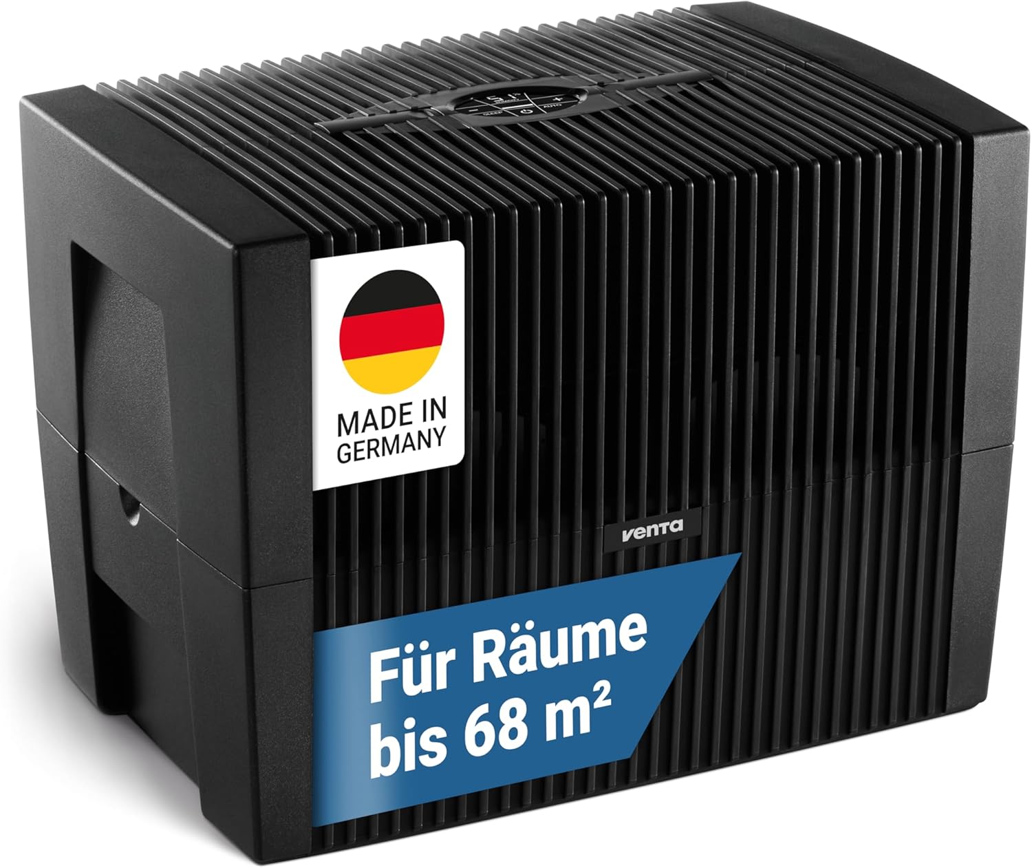 Venta Luftbefeuchter LW45 Comfort Plus, sehr leise 24 dB(A), energieeffizient 3 Watt, hygienische Kaltverdunstung ohne Filter, großer 10 l-Tank, bis 68 m², Automatik-, Sleep-Modus, mit Duftfunktion