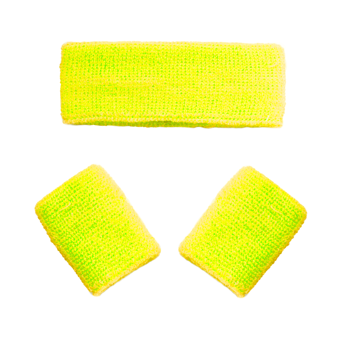 Zweetbandjes Neon Geel 3st