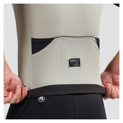 Maillot Manches Courtes Vélo Rogelli Distance II Taupe/Noir Homme