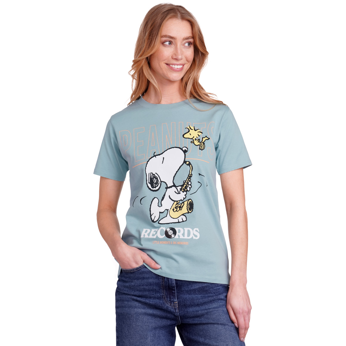 Jonas Nielsen Peanuts T-Shirt mit Brust- Print hellblau