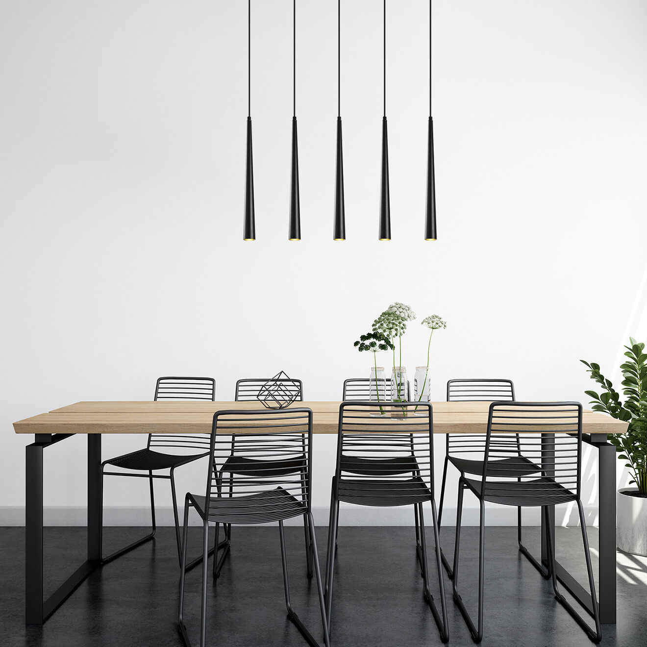 Opviq Suspension Ugur noire - 75x5x135 cm