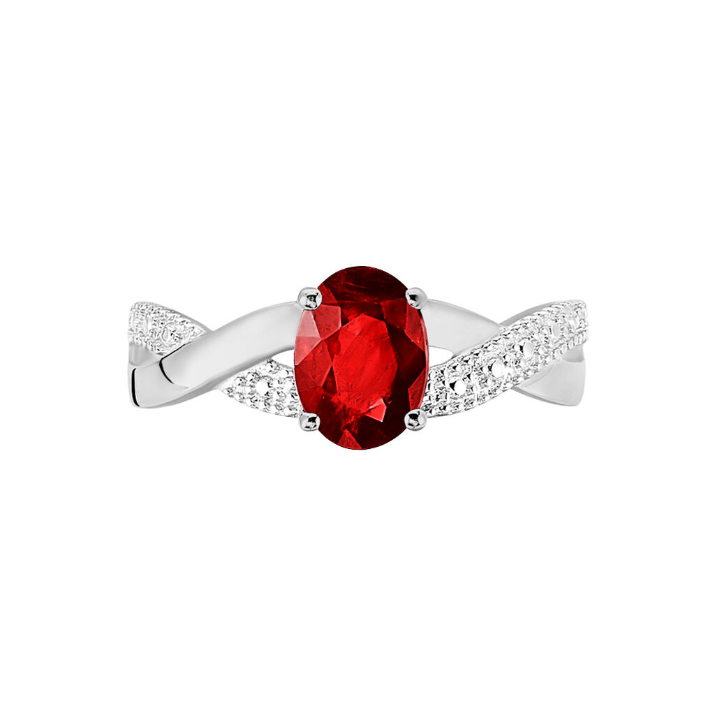 Bague Candice Or Blanc Grenat
