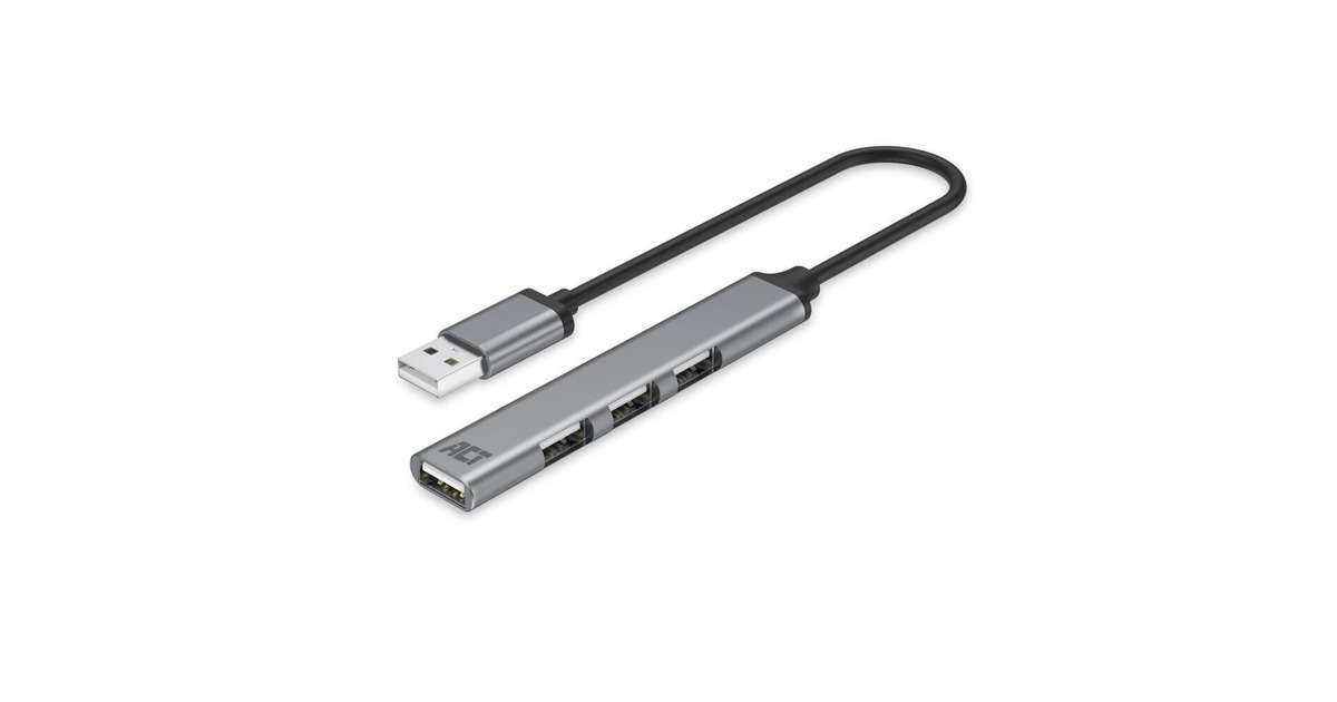 ACT ConnectivityUSB-A hub 2.0, 4 poorts USB-A usb-hub  (Aluminium)