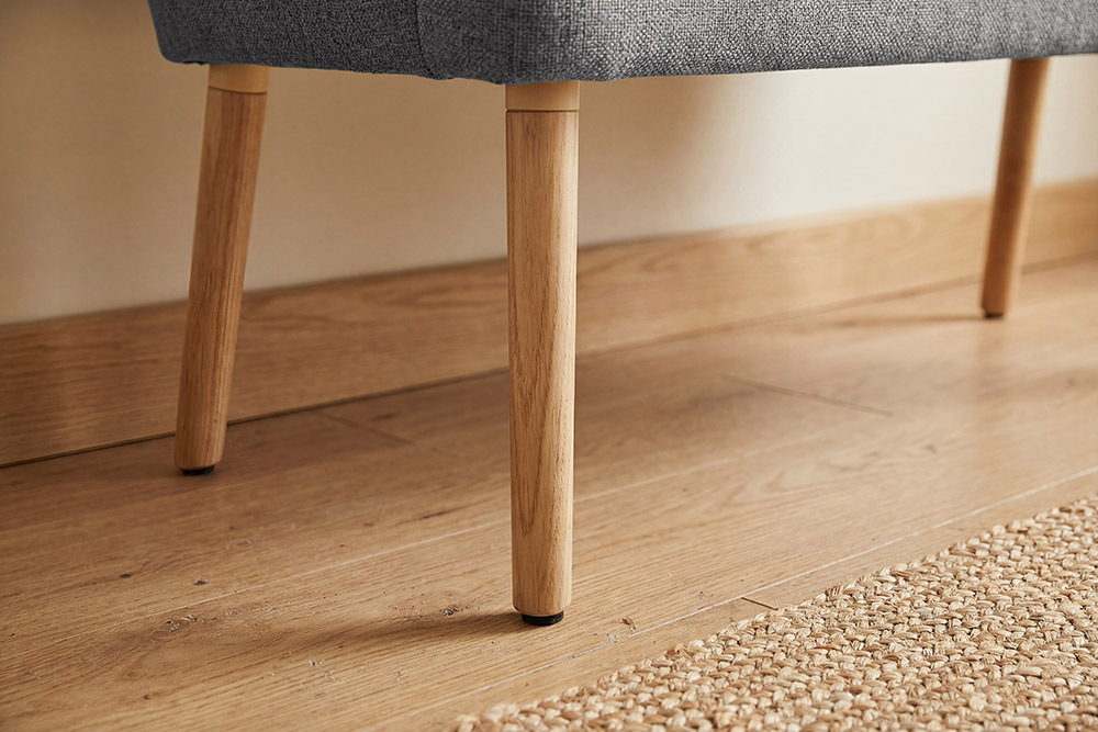 Nordische Sitzbank SCANDINAVIA MEISTERSTÜCK 115cm grau natur Massivholz mit Armlehne