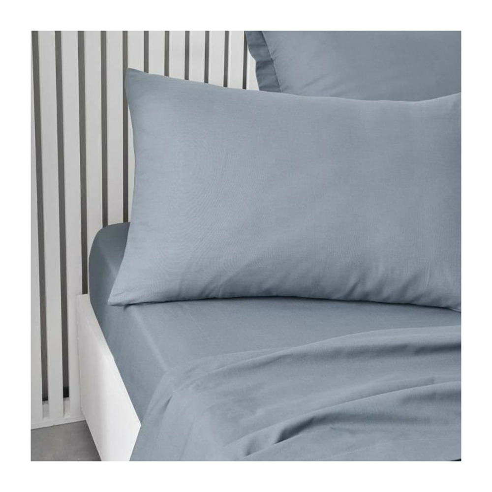 Taie d'oreiller essential - 50 x 70+5 cm - 100% coton uni - denim