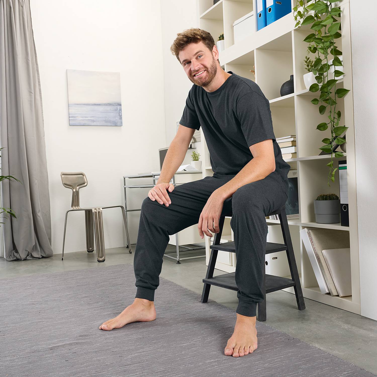 REDBEST Mix & Match Single-Jersey Herren-Hose, lang mit Bündchen