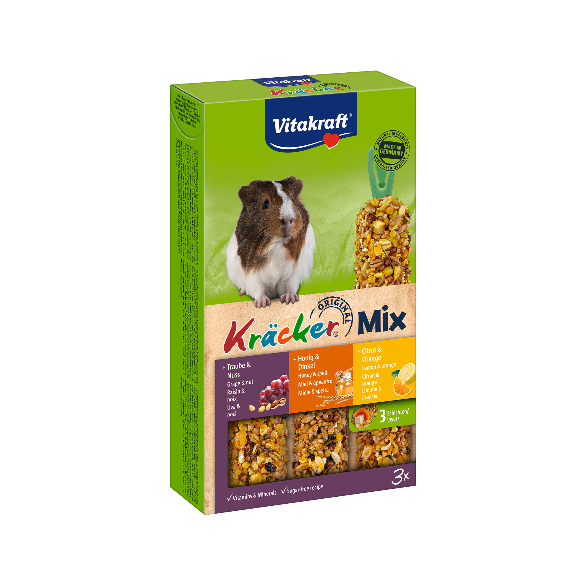 Vitakraft Cavia Kracker Trio-Mix Honing/Noot/Citrus