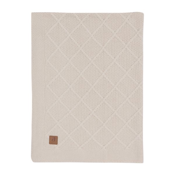 Jollein Check Knit Ledikantdeken - 100 x 150 cm - Biscuit