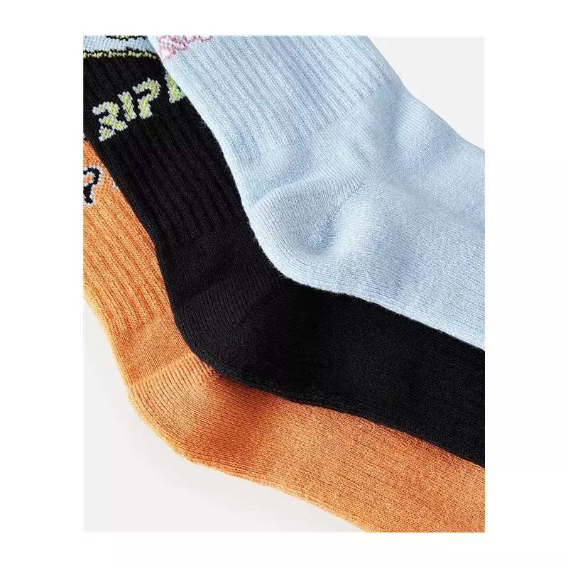 Chaussettes RIPCURL Diamond Crew Sock 3-Pk - Boy Blue/Orange