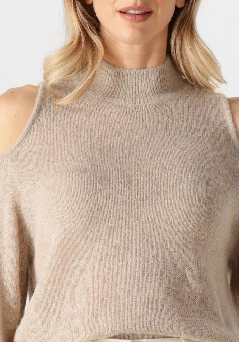 taupe dante6 trui aviel open shoulder sweater