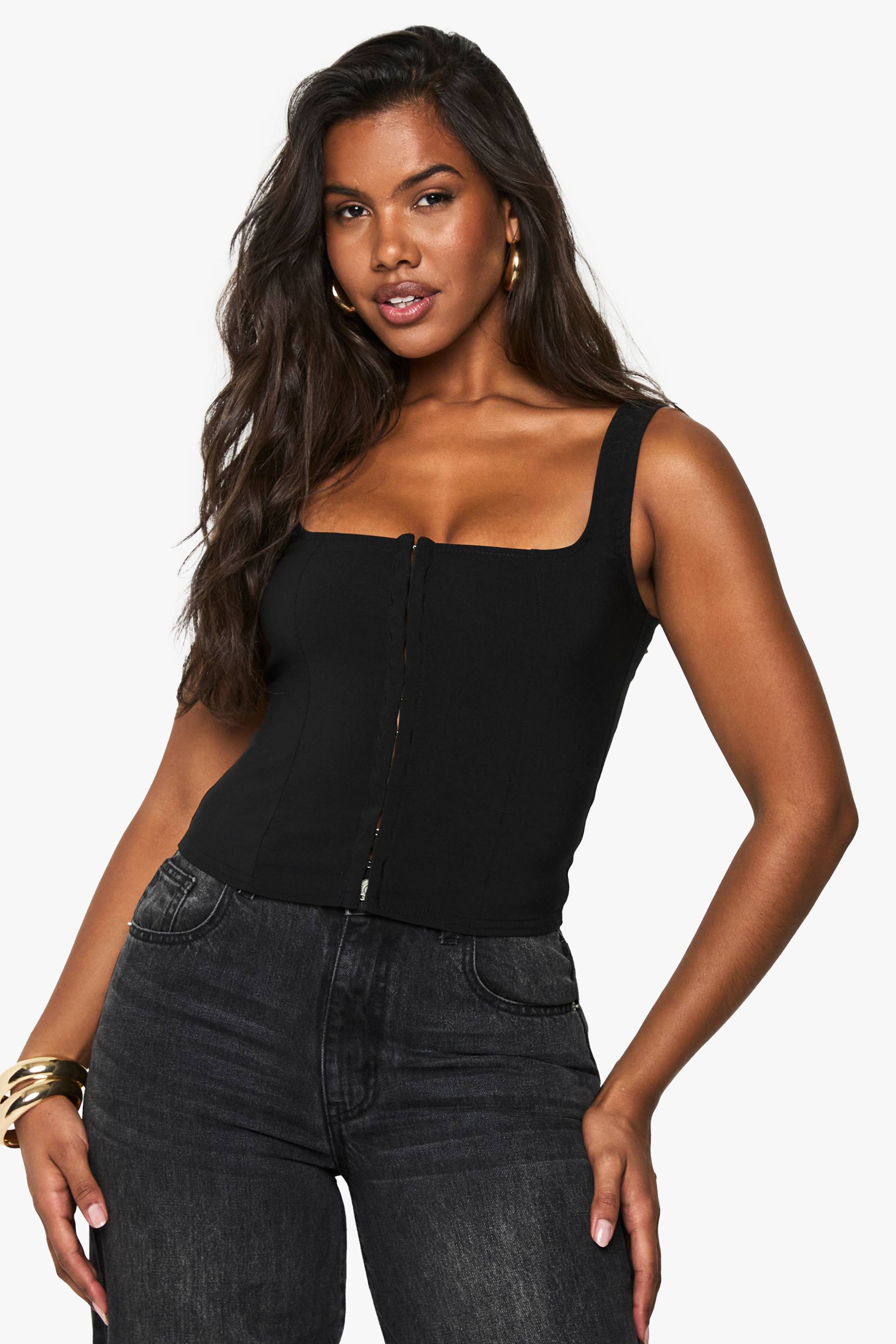 boohoo Haut Corset À Agrafes