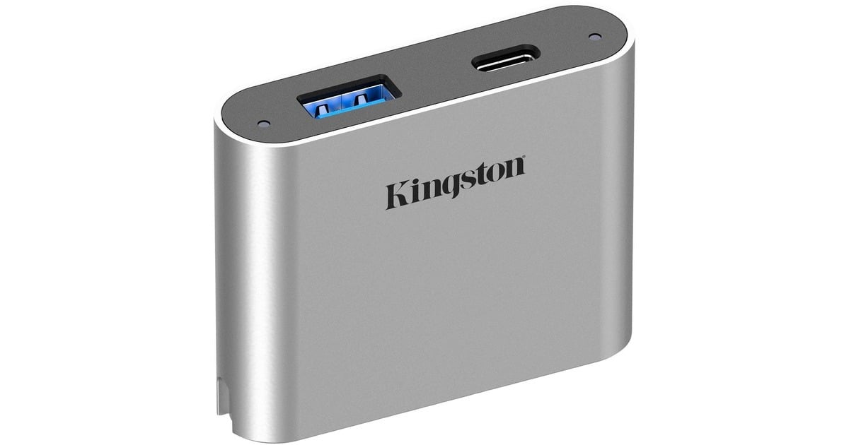 KingstonWorkflow USB miniHub dockingstation  (Zilver/zwart, USB-C, USB-A)