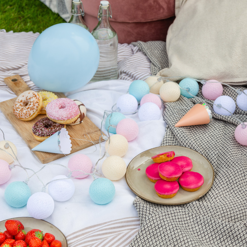 Cotton Ball Lights Outdoor extension kit lichtslinger - Pastel