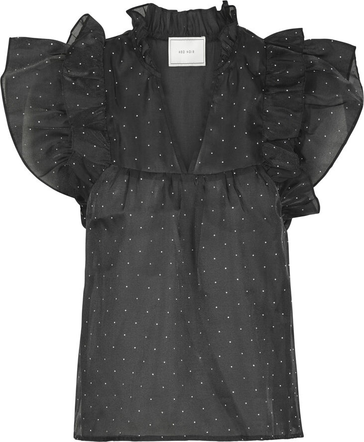 Neo Noir Jayla Bedazzled Top Black