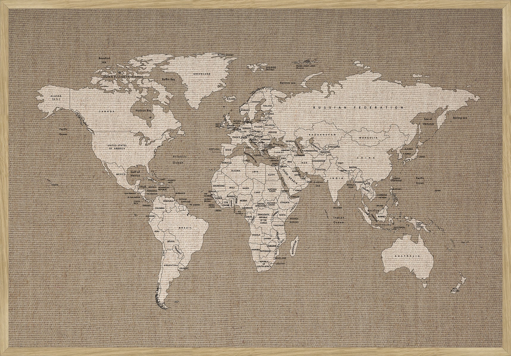 Incado  Pin board verdenskort - 80x116 cm.